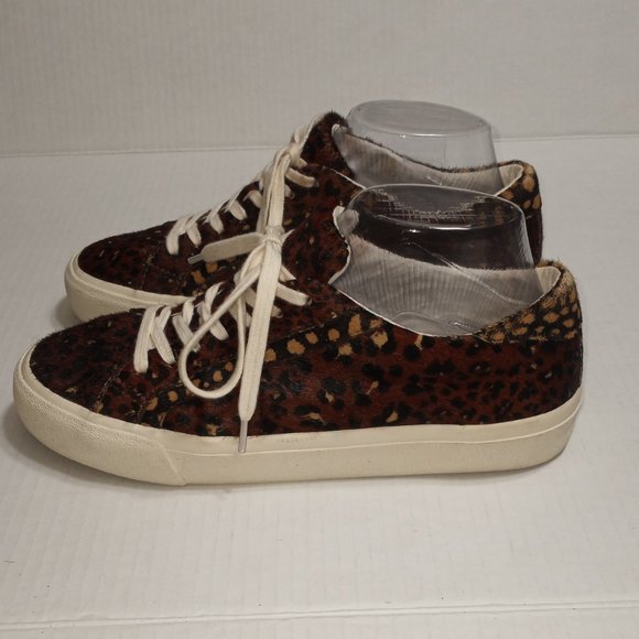 Madewell Low Top Painted Leopard Colorblock Calf Hair Lace Up Sneakers - Picture 4 of 9